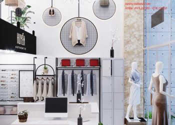 Thiết kế shop thời trang nữ Huyền Authentic hiện đại, trẻ trung