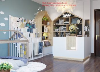 Thiết kế thi công cửa hàng chăn ga gối đệm trẻ em 