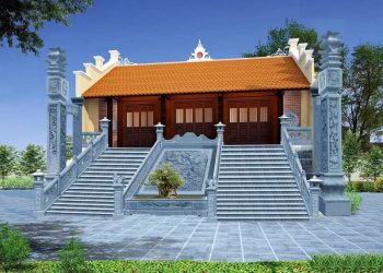 Mẫu nhà thờ họ mái vàng thể hiện sự sung túc cho con cháu đời sau